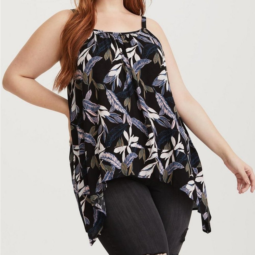 Torrid Black Leaf Pattern Cami